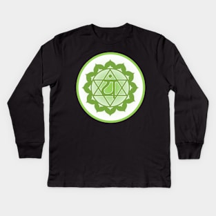 Love is key to all Heart Chakra- Orange Kids Long Sleeve T-Shirt